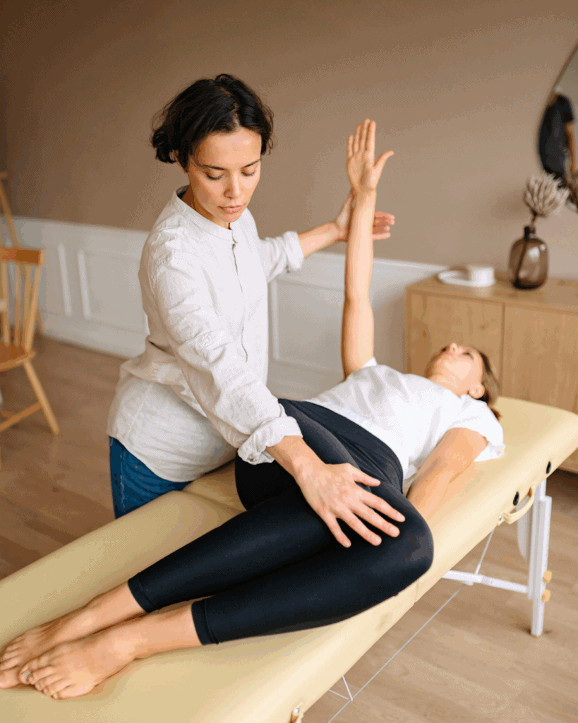 woman receiving physiotherapy in Toronto clinic