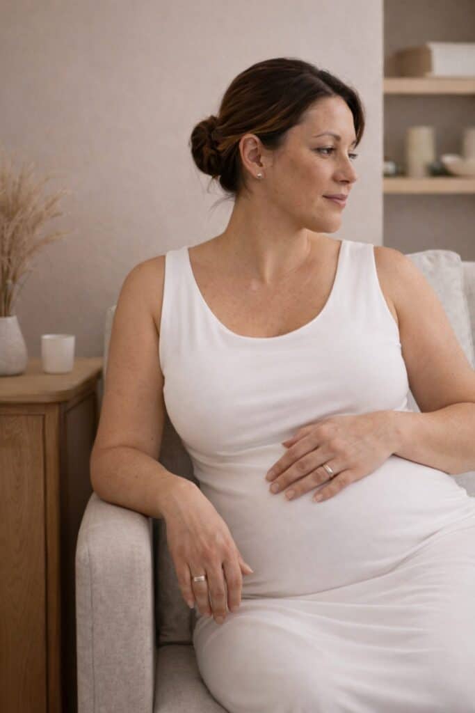 Serene wellness clinic waiting area for prenatal massage in Toronto
