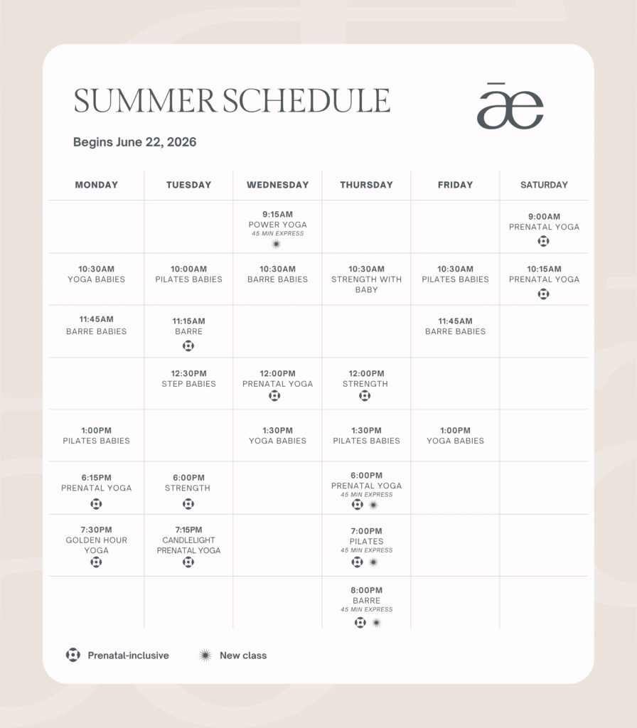 Summer Prenatal Yoga Schedule Toronto